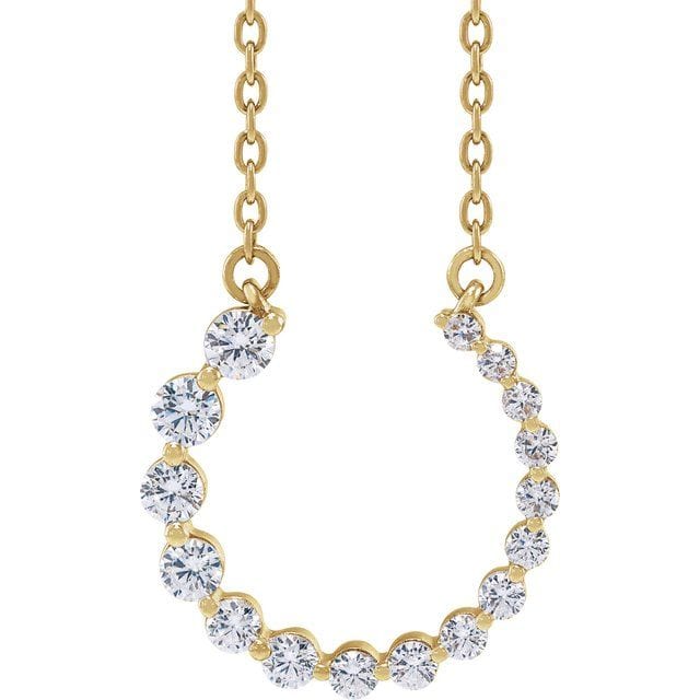 saveongems Jewelry 3/8 ctw (2.4mm) / S12-S12 G-H / 14K Yellow Graduated Circle Necklace 16-18"
