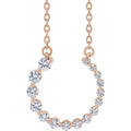 saveongems Jewelry 3/8 ctw (2.4mm) / S12-S12 G-H / 14K Rose Graduated Circle Necklace 16-18