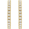 saveongems Jewelry 14K Natural Diamond Hoop Earrings
