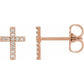 saveongems 7.6 mm :: 0.05 CTW / I1 G-H / 14K Rose 14K .06 CTW Natural Diamond Cross Earrings