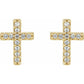 saveongems 14K .06 CTW Natural Diamond Cross Earrings