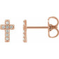 saveongems 7 mm :: 0.06 CTW / I1 G-H / 14K Rose 14K .06 CTW Natural Diamond Cross Earrings