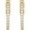 saveongems 14K Natural Diamond Inside-Outside Hinged Hoop Earrings Sizes1/4-6 1/4 CTW