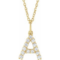 saveongems Initial A / SI1-SI2 G-H / 14K Yellow Diamond Initial letter Necklace 1/5 Carat Total Weight