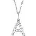 saveongems Initial A / SI1-SI2 G-H / 14K White Diamond Initial letter Necklace 1/5 Carat Total Weight