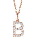 saveongems Initial B / SI1-SI2 G-H / 14K Rose Diamond Initial letter Necklace 1/5 Carat Total Weight