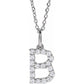 saveongems Initial B / SI1-SI2 G-H / 14K White Diamond Initial letter Necklace 1/5 Carat Total Weight