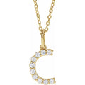 saveongems Initial C / SI1-SI2 G-H / 14K Yellow Diamond Initial letter Necklace 1/5 Carat Total Weight