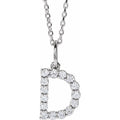 saveongems Initial D / SI1-SI2 G-H / 14K White Diamond Initial letter Necklace 1/5 Carat Total Weight