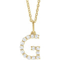 saveongems Initial G / SI1-SI2 G-H / 14K Yellow Diamond Initial letter Necklace 1/5 Carat Total Weight