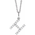 saveongems Initial H / SI1-SI2 G-H / 14K White Diamond Initial letter Necklace 1/5 Carat Total Weight