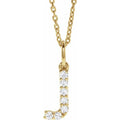 saveongems Initial J / SI1-SI2 G-H / 14K Yellow Diamond Initial letter Necklace 1/5 Carat Total Weight