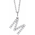 saveongems Initial M / SI1-SI2 G-H / 14K White Diamond Initial letter Necklace 1/5 Carat Total Weight