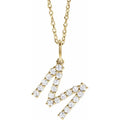 saveongems Initial M / SI1-SI2 G-H / 14K Yellow Diamond Initial letter Necklace 1/5 Carat Total Weight