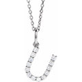 saveongems Initial U / SI1-SI2 G-H / 14K White Diamond Initial letter Necklace 1/5 Carat Total Weight