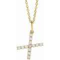 saveongems Initial X / SI1-SI2 G-H / 14K Yellow Diamond Initial letter Necklace 1/5 Carat Total Weight
