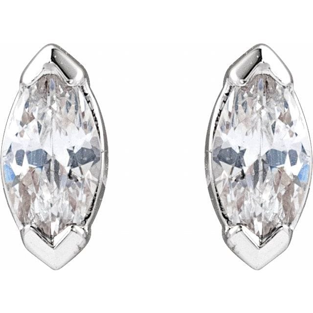saveongems Marquise Diamond Stud Earrings 1/6-1/2 Carat Total Weight