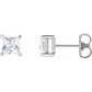 saveongems 4.5mm / SI / 14K White Lab-Grown Square Diamond 4-Prong Earrings 14K Lab-Grown Square Diamond 4-Prong Earrings