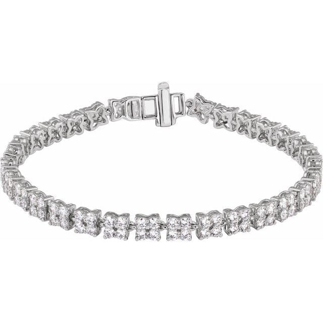 saveongems Jewelry 5 1/3 ctw (2.2mm) / SI1 SI2 G-H / 14K White Diamond Line Bracelet 7 1/4"