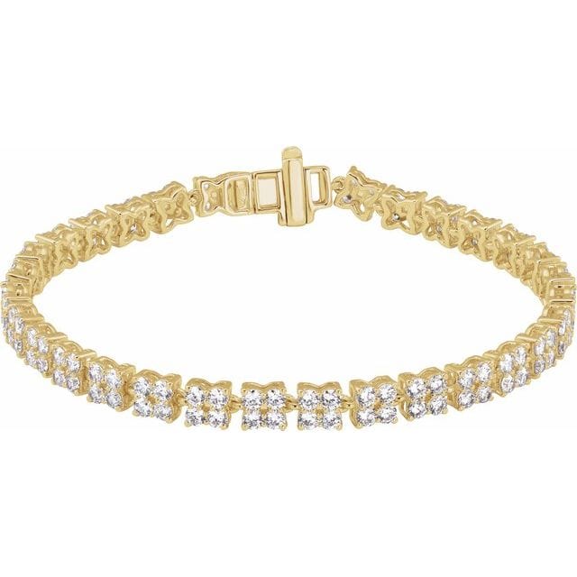 saveongems Jewelry 5 1/3 ctw (2.2mm) / SI1 SI2 G-H / 14K Yellow Diamond Line Bracelet 7 1/4"