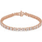 saveongems Jewelry 5 1/3 ctw (2.2mm) / SI1 SI2 G-H / 14K Rose Diamond Line Bracelet 7 1/4"