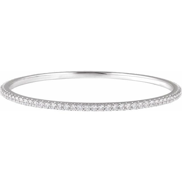saveongems Diamond Stackable Bangle 8" Bracelet 1-5 Carat Total Weight