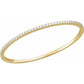 saveongems 2.2mm :: 4 CTW / I1 H+ / 14K Yellow 14K Natural Diamond Stackable Bangle 8" Bracelet