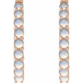 saveongems Jewelry 14K Natural Rainbow Moonstone Cabochon Huggie Hoop Earrings