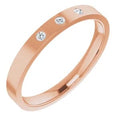 saveongems Jewelry Three-Stone Band 14K Rose