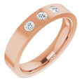 saveongems Jewelry Three-Stone Band 14K Rose