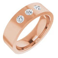 saveongems Jewelry Three-Stone Band 14K Rose