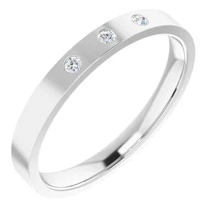 Save On Diamonds Jewelry 1.5mm/.04ctw::2.5mm / 4 / 14K White Three-Stone Band 14K White