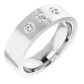 Save On Diamonds Jewelry Three-Stone Band 14K White