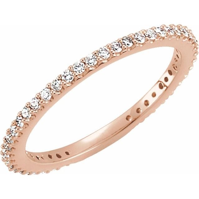 saveongems 4 / 14K Rose 14K 1/3 CTW Natural Diamond Stackable Band