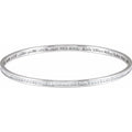 saveongems Jewelry 1.3mm:: 1 1/2 CTW / I1 H+ / 14K White 14K Natural Diamond Stackable Bangle 8