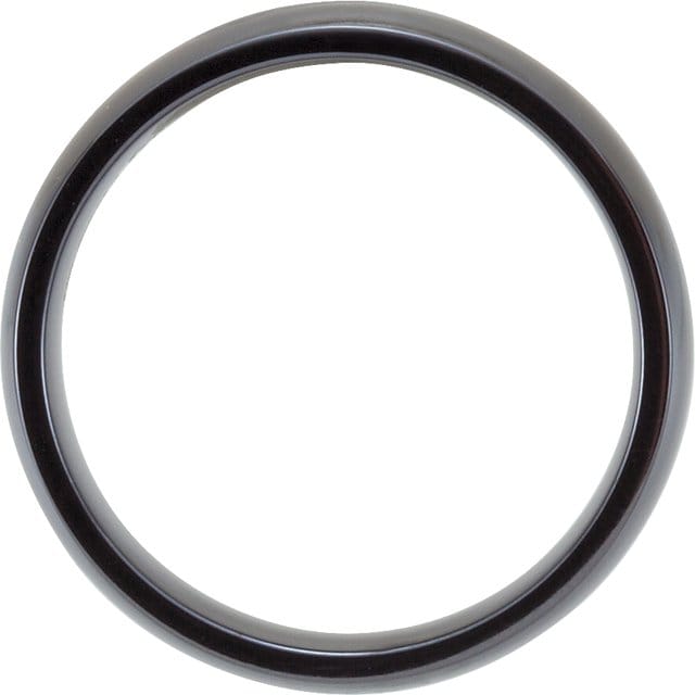 saveongems Black Titanium Domed Polished Band Size 6mm