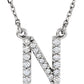 saveongems Initial N / I1 G-H / 14K White 14K Natural Diamond Initial 16" Necklace