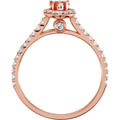 saveongems Jewelry 14K Aquamarine & Diamond Engagement Ring