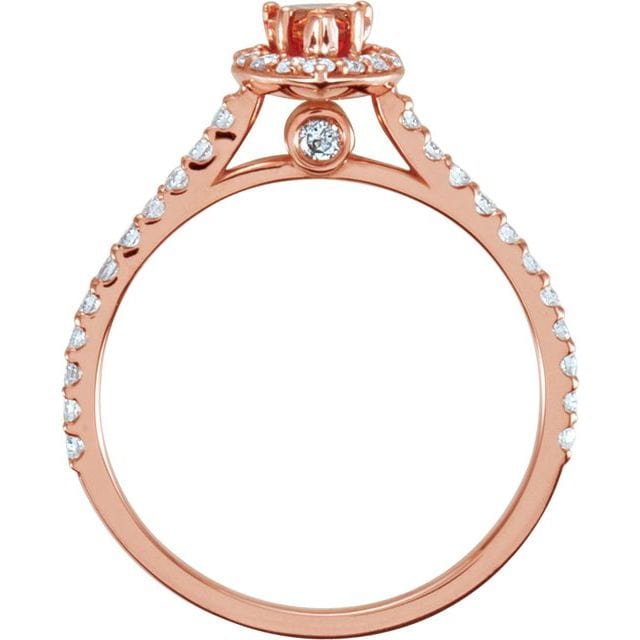 saveongems Jewelry 14K Aquamarine & Diamond Engagement Ring