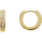 saveongems 1.2mm::1/10 CTW / SI1 G-H / 14K Yellow 14K Natural Diamond Accented Huggie Hoop Earrings