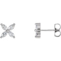 saveongems Jewelry 4 x 2 mm:1/2 CTW / I1 G-H / 14K White 14K White 1/2 CTW Natural Diamond Cluster Earrings