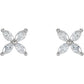 saveongems Jewelry 14K White 1/2 CTW Natural Diamond Cluster Earrings