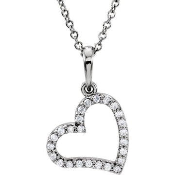 saveongems Jewelry 1mm :: 1/10 CTW / I1 G-H / 14K White 14K White 1/10 CTW Natural Diamond 16" Necklace