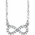 saveongems 1mm :: 1/10 CTW / II G-H / 14K White 14K Natural Diamond Infinity Necklace