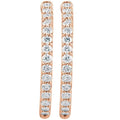 saveongems 14K Natural Diamond Inside-Outside Hinged Hoop Earrings Sizes1/4-6 1/4 CTW