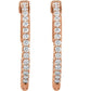 saveongems 14K Natural Diamond Inside-Outside Hinged Hoop Earrings Sizes1/4-6 1/4 CTW