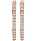 saveongems 14K Natural Diamond Inside-Outside Hinged Hoop Earrings Sizes1/4-6 1/4 CTW
