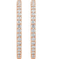 saveongems 14K Natural Diamond Inside-Outside Hinged Hoop Earrings