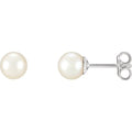 saveongems Jewelry 7.0-7.5mm / Sterling Silver Pearl Stud Earrings