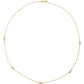saveongems 1/4 ctw (2.4mm) / 18 Inch / 14K Yellow Bezel-Set Station 5-Stone Necklace 18"